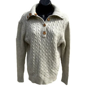 Queens Way to Fashion Womens Chunky 1/4 Button Sweater Size XX